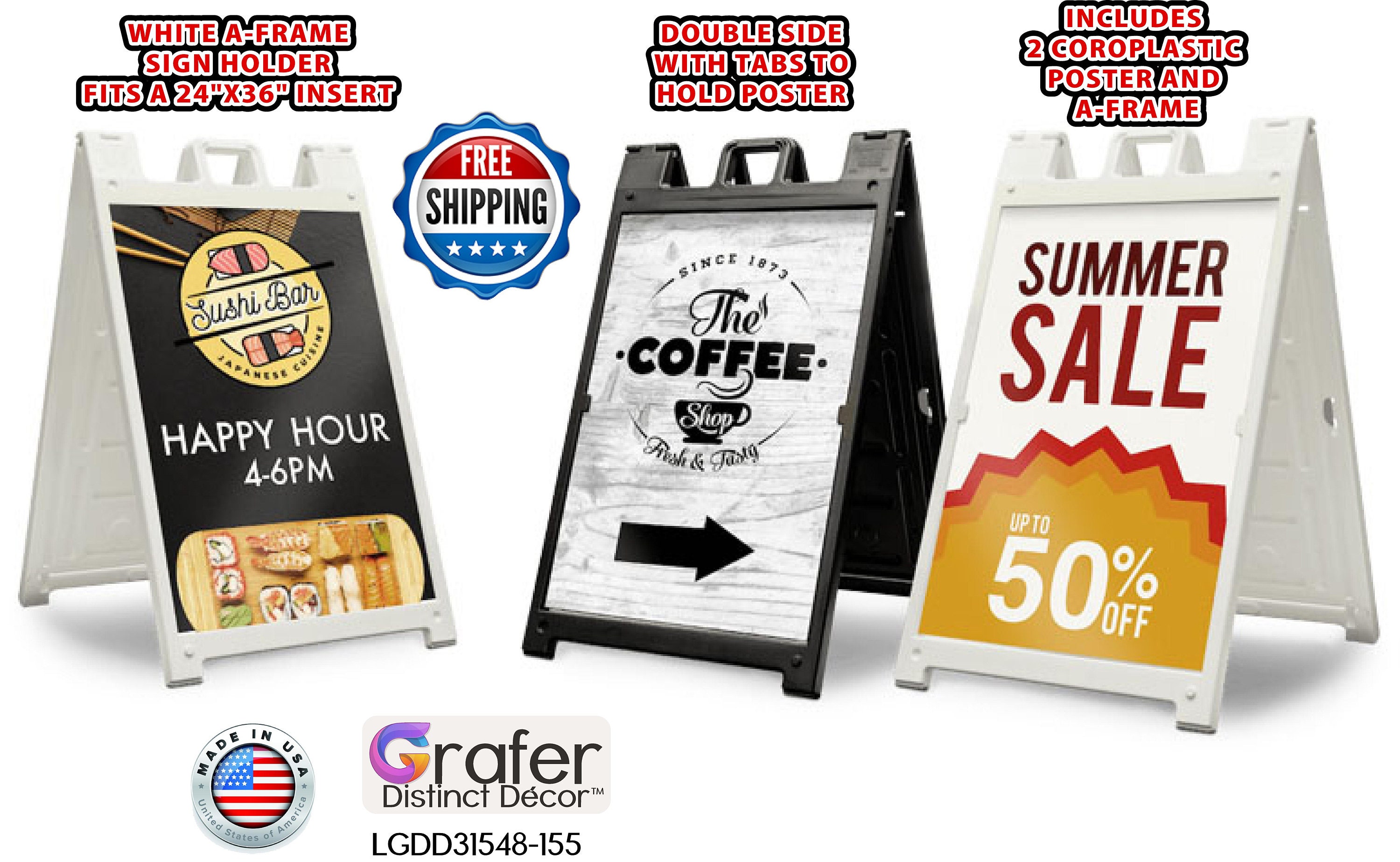 Deluxe A Frame Sidewalk Sign Full Color Custom A Frame Sign