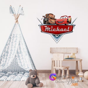 Lightning McQueen 3D Wall Decal: Kids Room Decor.