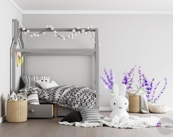 Watercolor Lavender Flower Wall Decal - Purple Nursery Decor