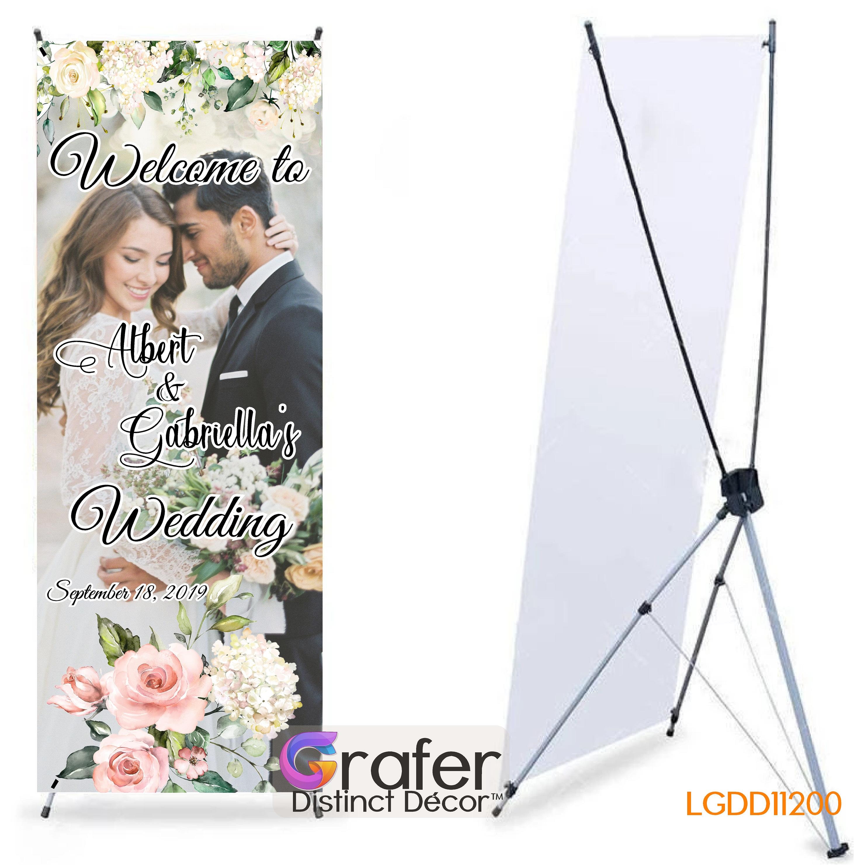 Welcome Wedding Banner Stand 24 X 63 W Free Bag Welcome Sign