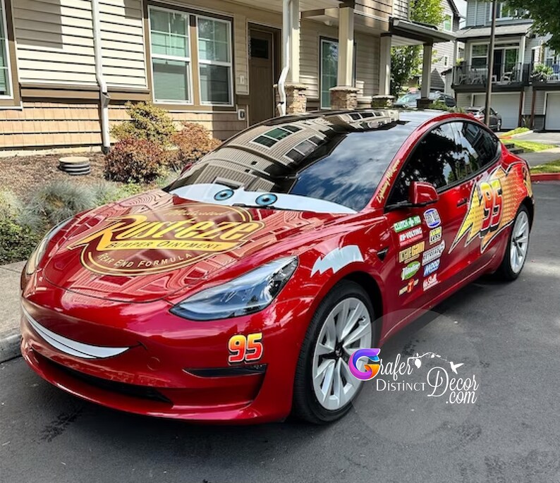 Lightning MCQUEEN Racing CAR Decal Custom WRAPS for Advertising, Vinyl