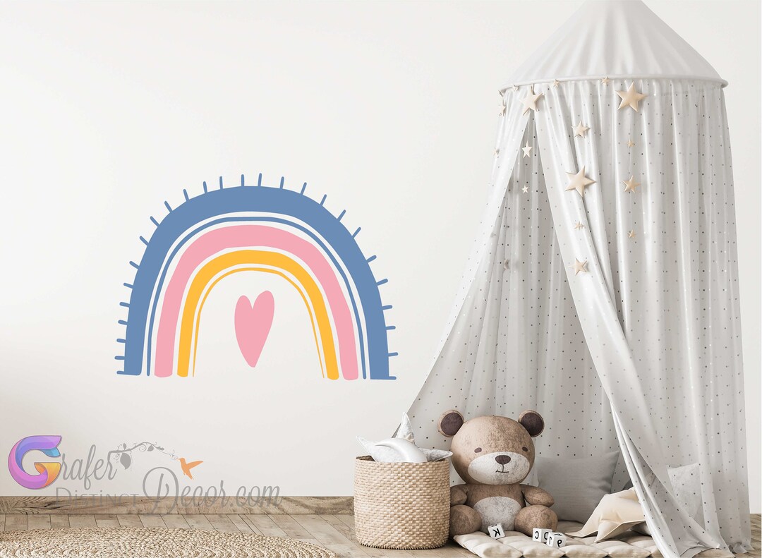 Rainbow Wall Decal, Watercolor Rainbow Decal, Nursery Rainbow Decal ...