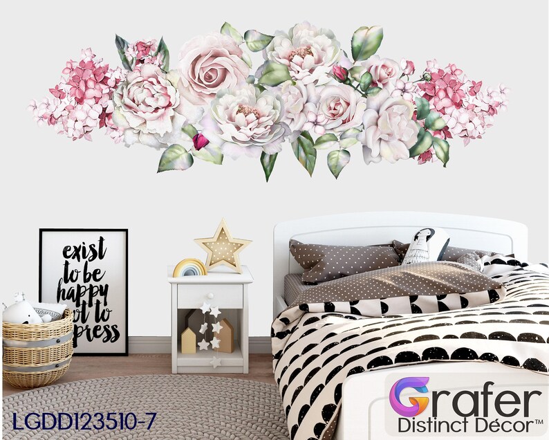 Peony Wall Decal Nursery Wall Decal Floral Wall Decal Etsy