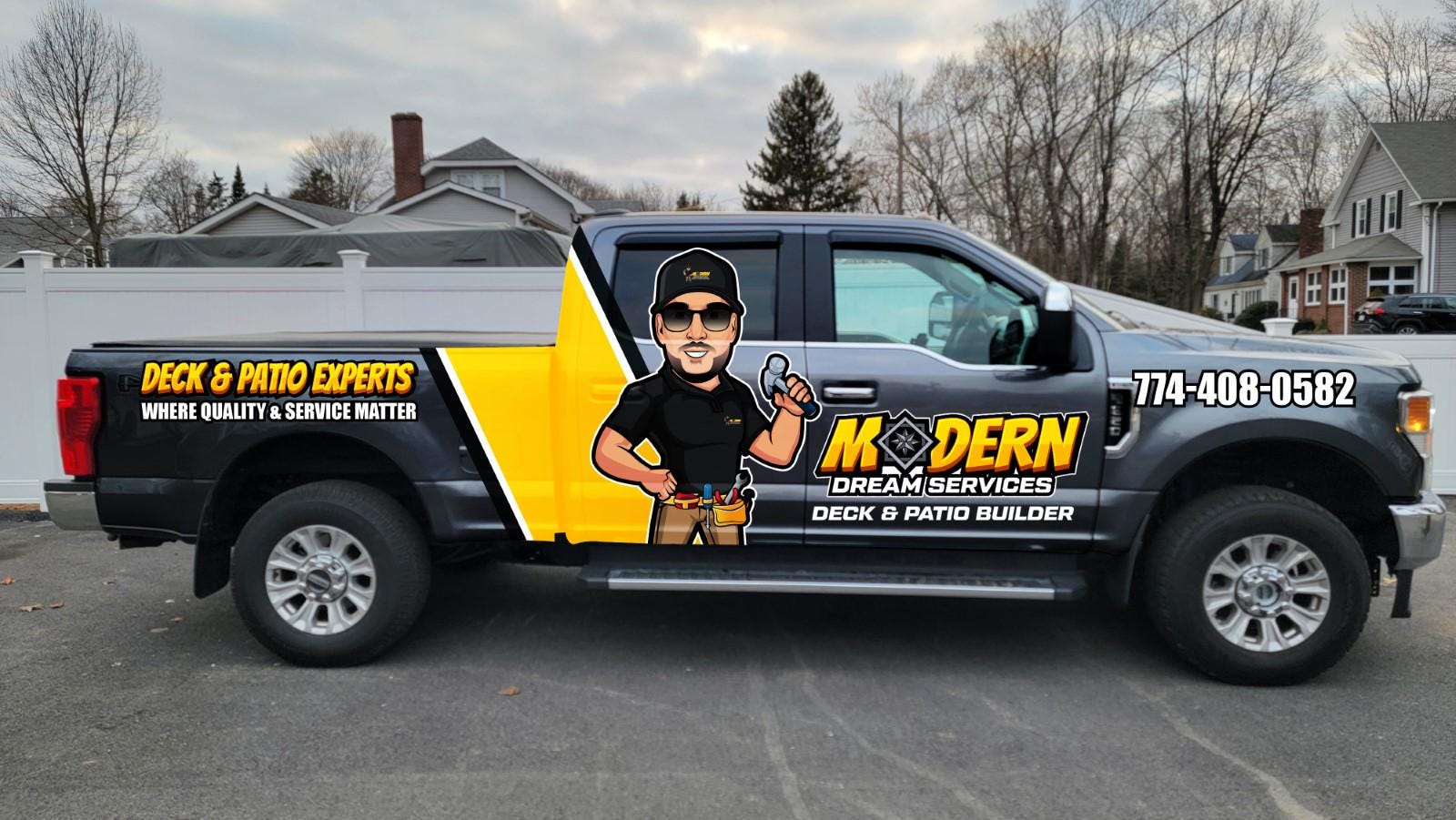 Custom Vehicle Wrap Design & Print: Vinyl Mockup Included