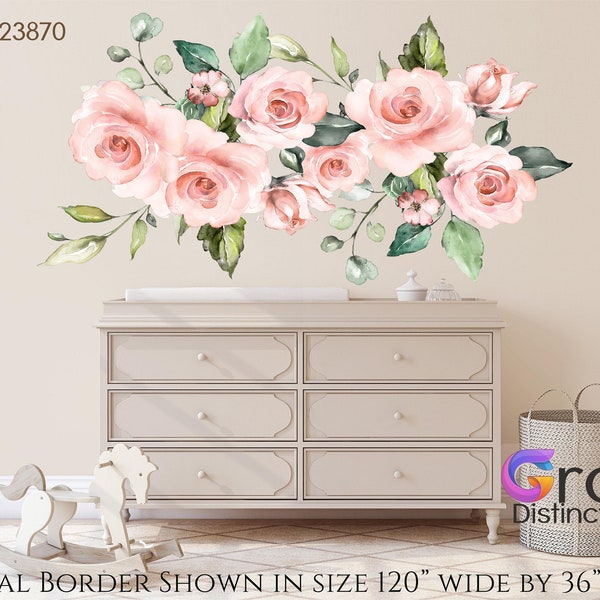 Peony Rose Floral, Wall Decals Nursery, Flowers Blossoms Decals, Garden Bouquet Decal , Peonies decal, Rose decal, Free Shipping, Pink Roses