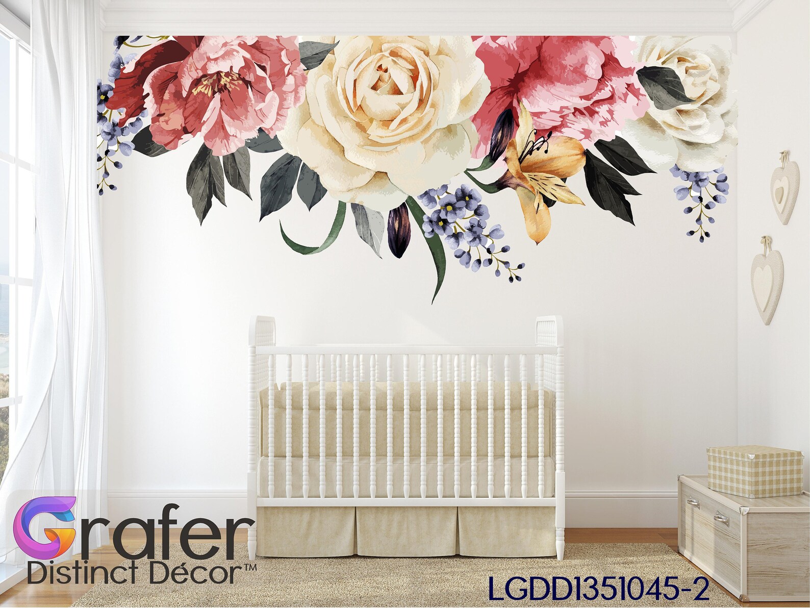 Floral Watercolor Wall Decals Nursery Flowers Blossoms Etsy