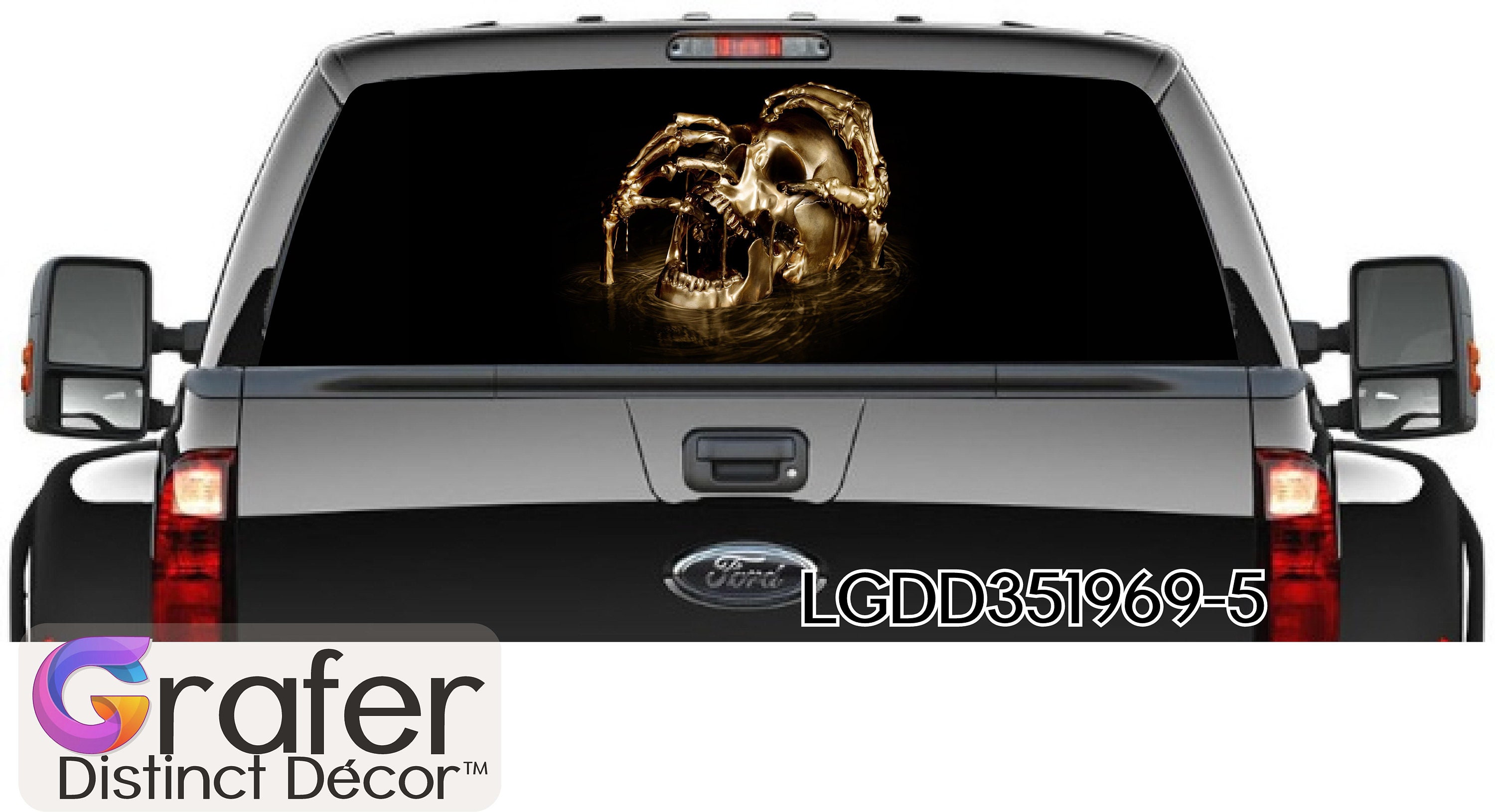 Skull Rear Window Graphics Tint Perforated Sticker for Truck Vinyl Pickup Wrap Window Perforated Vinyl Pickup Truck Rear Window Decal Etsy