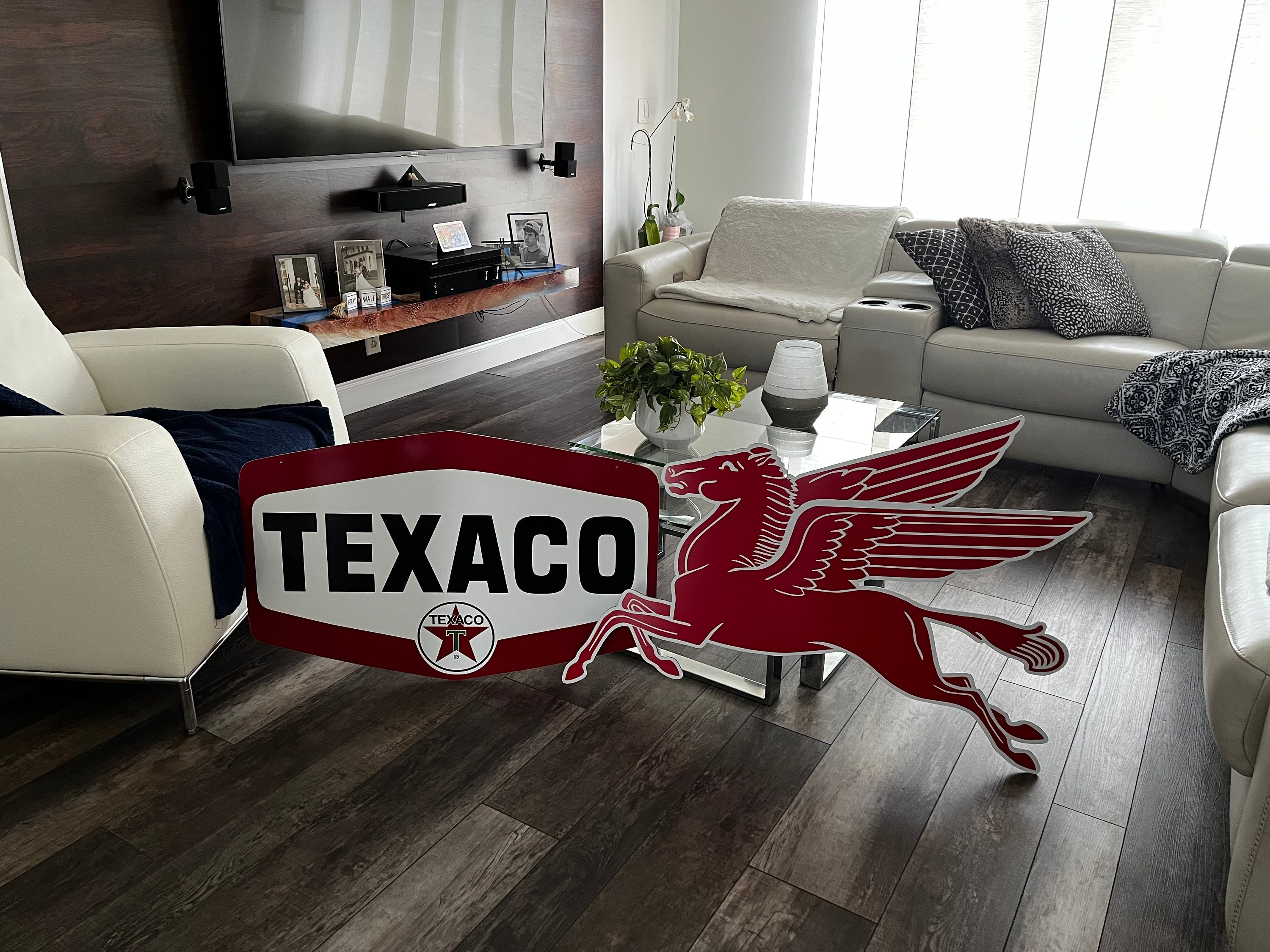 Vintage Texaco & Mobil Pegasus Sign | Gas Station Garage Decor - Etsy