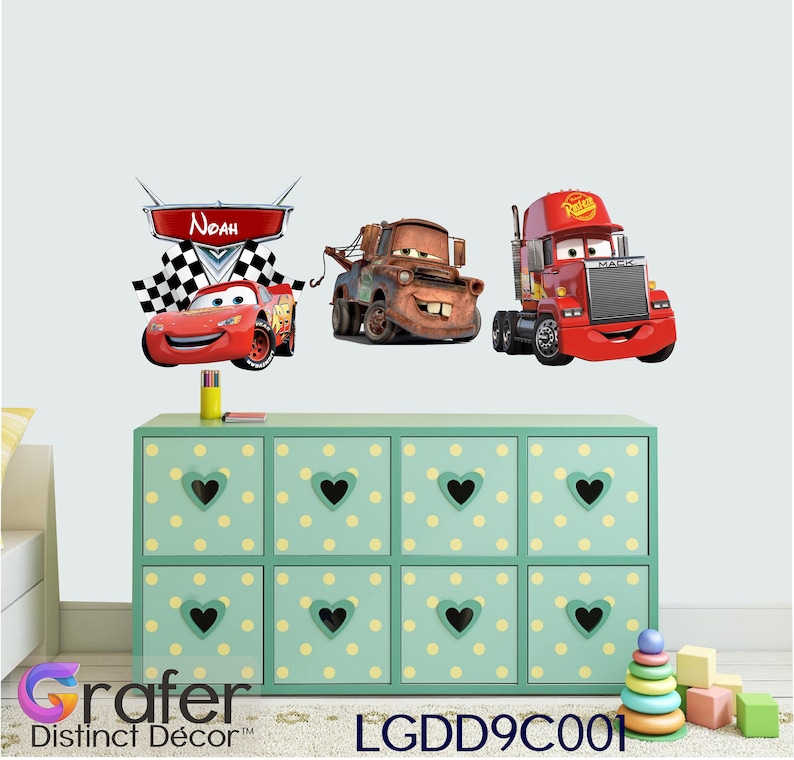 Lightning McQueen 95 Car Disney Wall Mural Mater Wall Decal Etsy