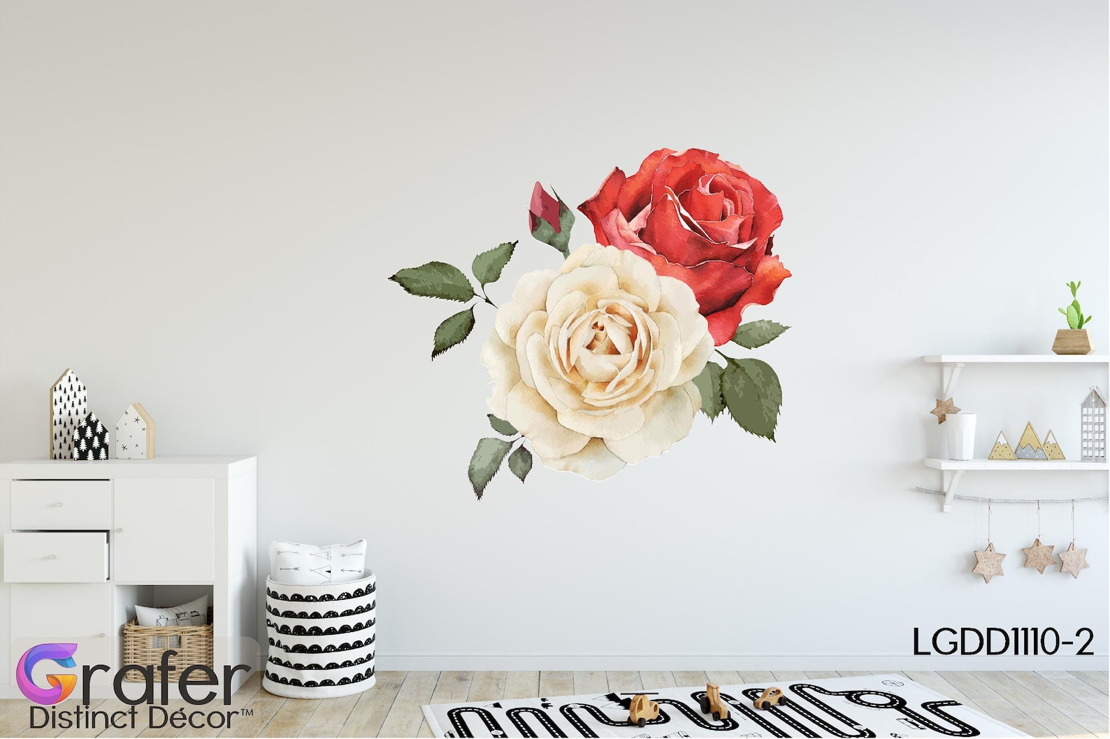 Rose Wall Decal Floral Wall Decal Wall Decals Nursery Rose Etsy