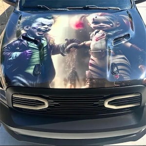 Joker Car Hood Decal Wrap: Custom Graphic Vehicle Accessory