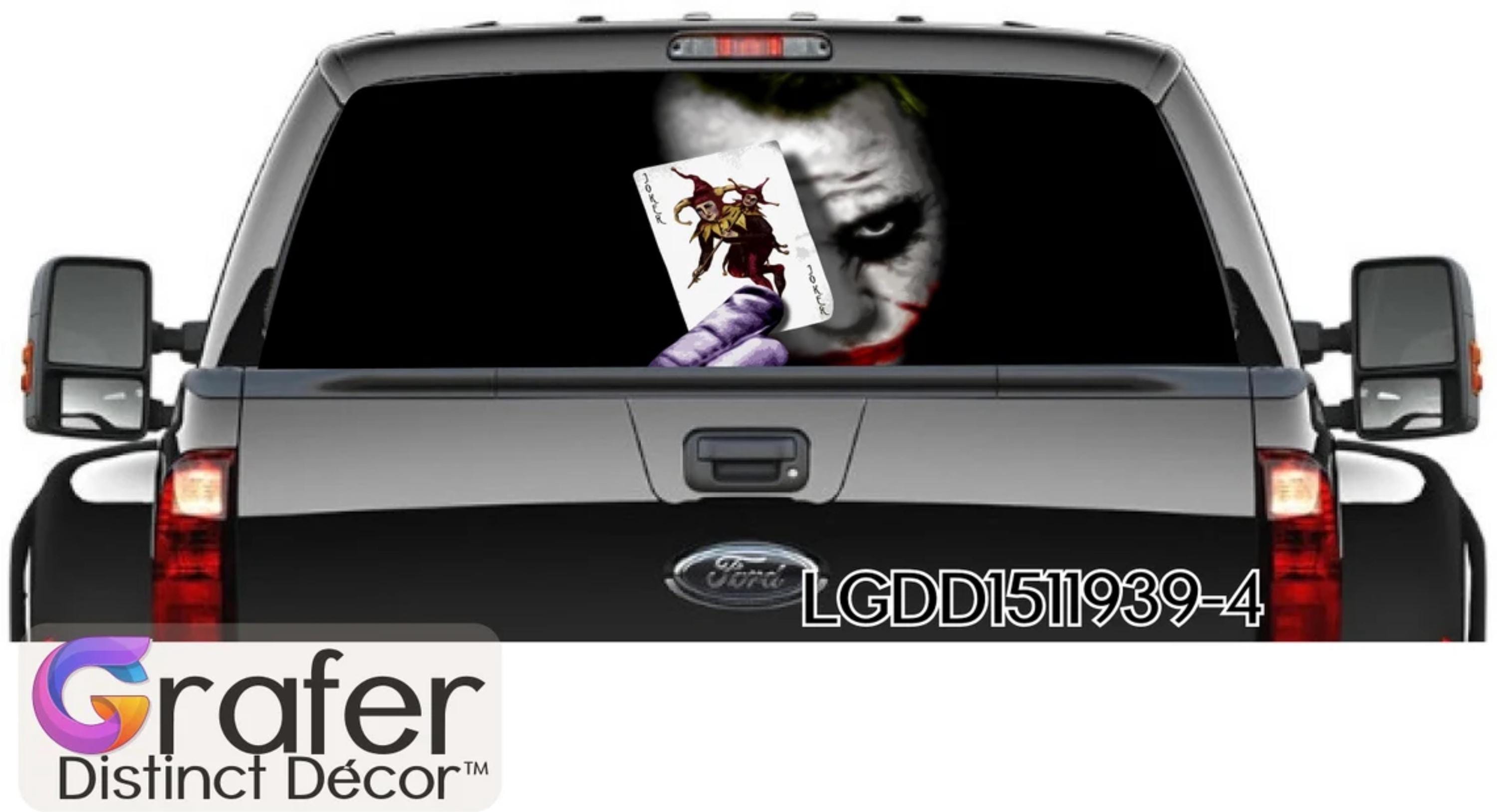 Joker Truck Rear Window Decal: Perforated Vinyl Graphic