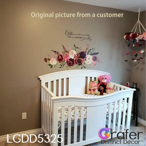 Abnehmbare Wandaufkleber für das Babyzimmer, Abziehbilder, Blumen, Blumen und Blätter