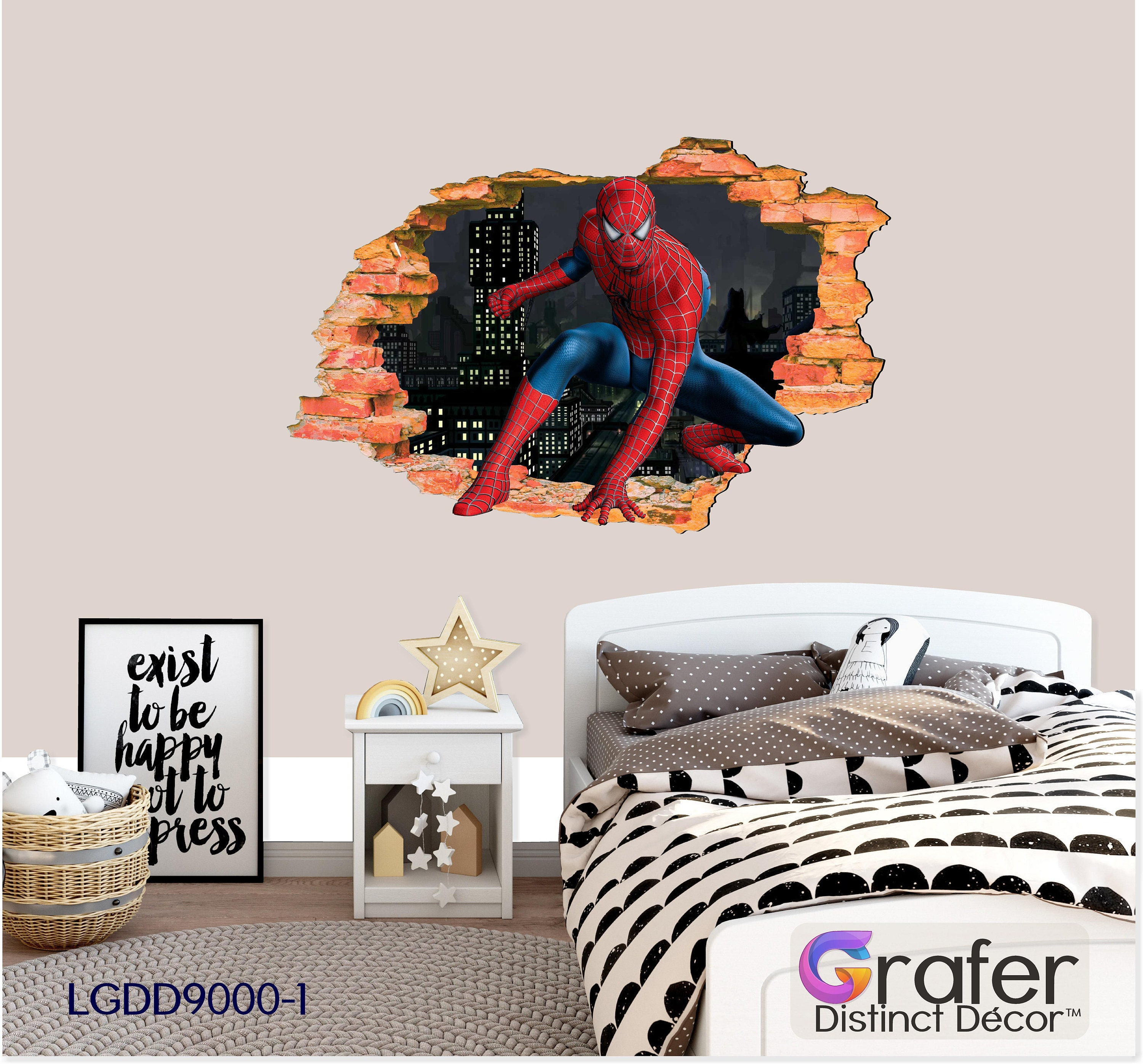 Hulk 3D sticker, Spider Man Smashed, 3D Wall Decal, Spider-Man decal, Captain America  Decal, Free Shipping Decal, Marvel Hero Decal, Batman