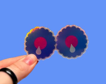 Leaky Flower Boobies ||| lactation consultant sticker breastfeeding