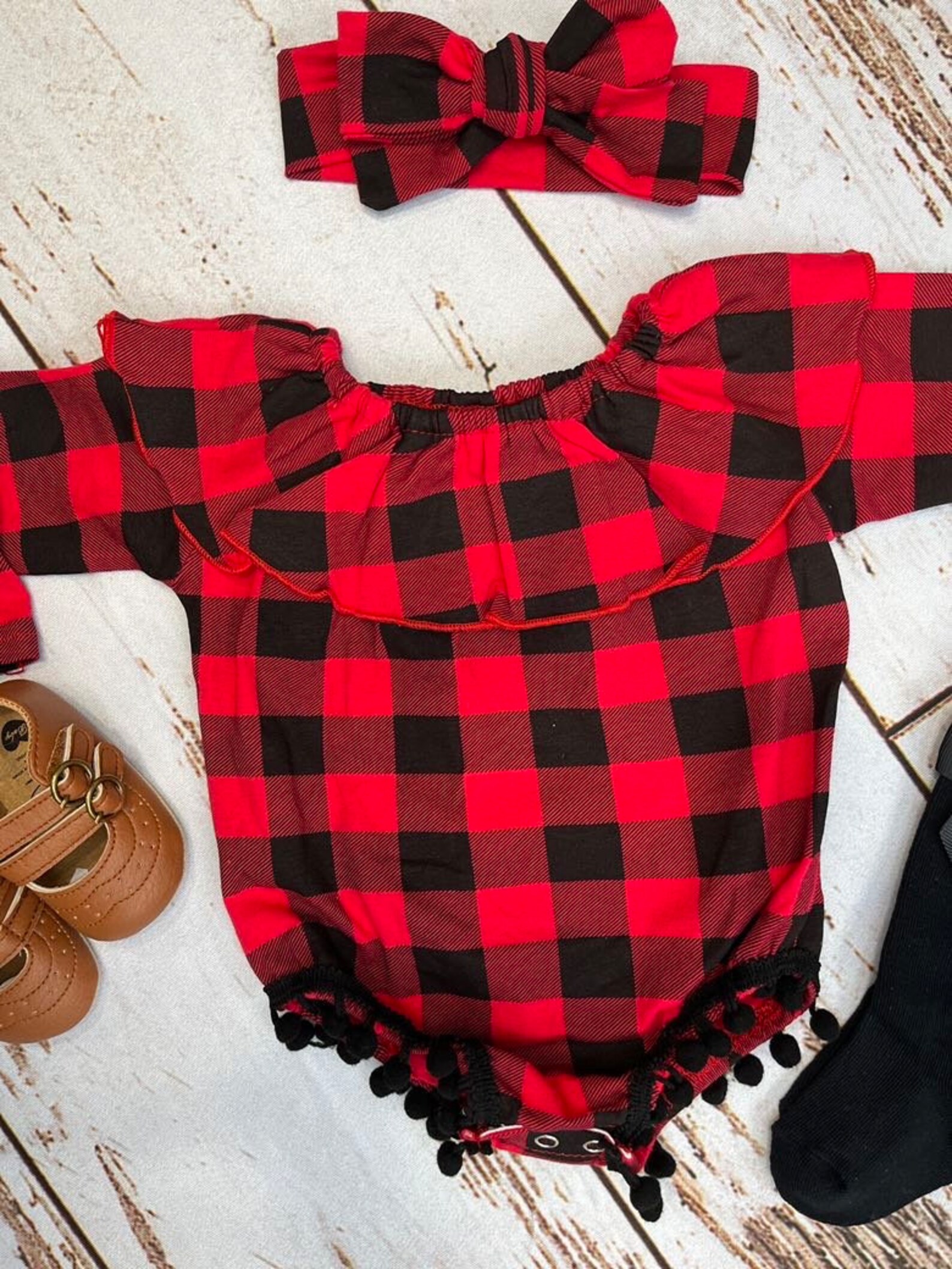 Baby Girl Christmas Romper Toddler Girl Clothes Red and Etsy