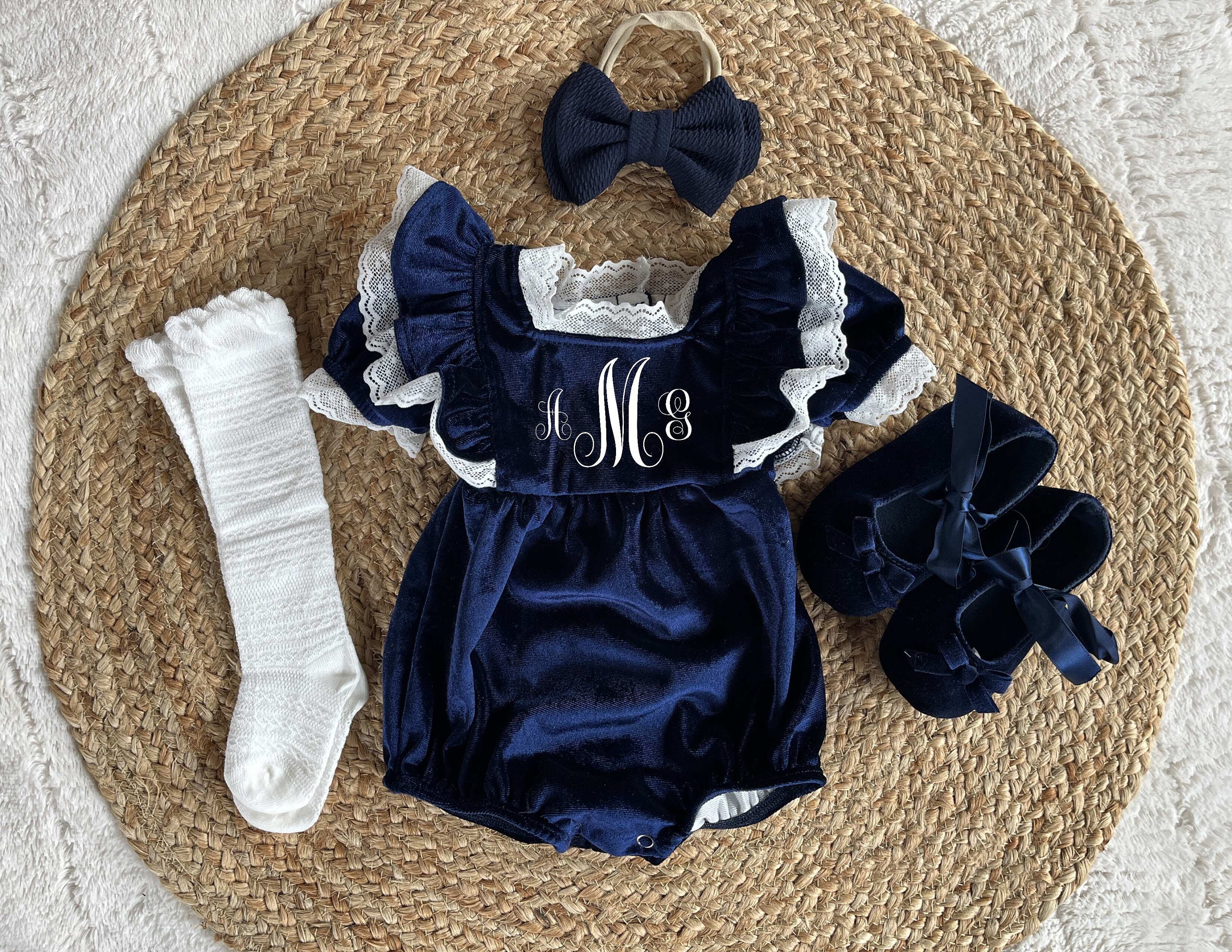 Velvet Month Baby Girl Winter Dress Velvet Baby Romper