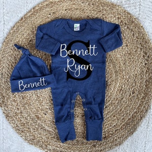 Personalized onesie sleeper for baby boy | Newborn boy clothes | Baby boy coming home outfit | Going home outfit | Hospital outfit