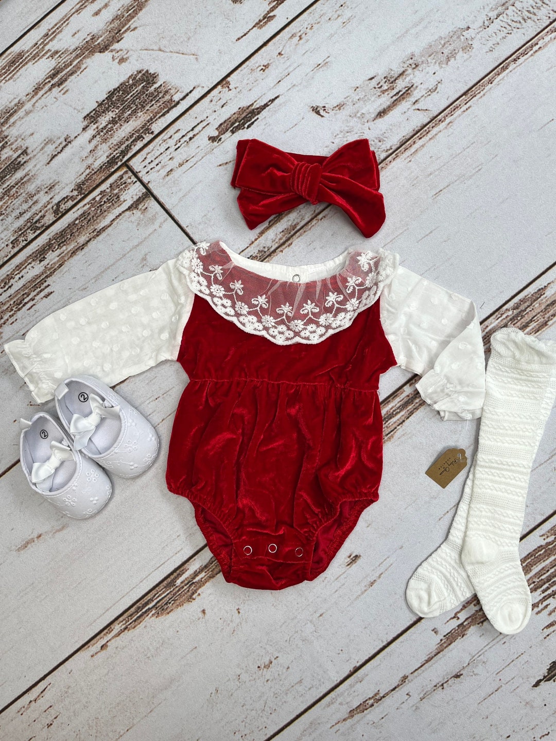 Toddler Girl Christmas Outfit Romper Baby Girl Christmas Clothes Red