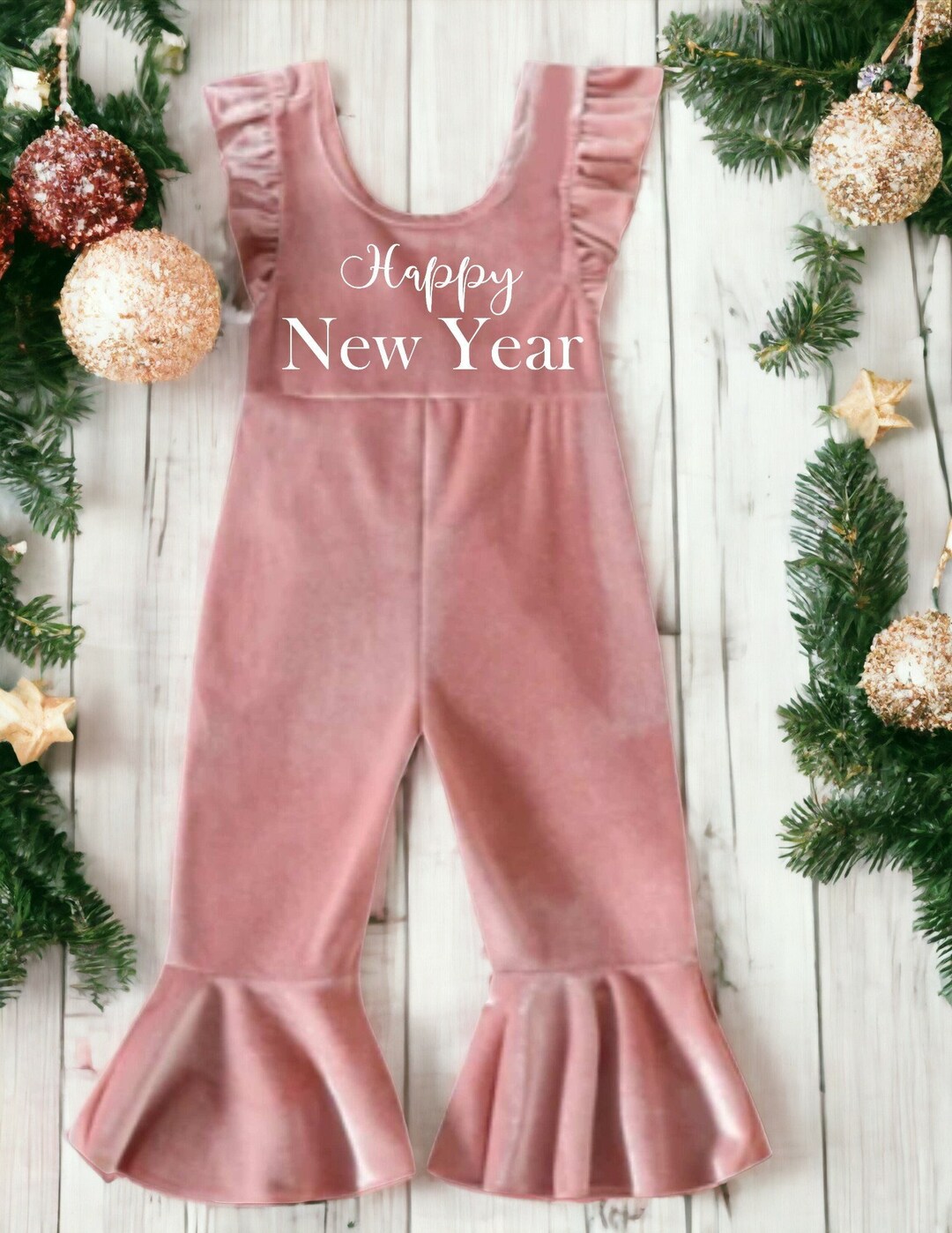 New Years Eve Outfit for Baby Girl 2024 Toddler Girl Pink Velvet