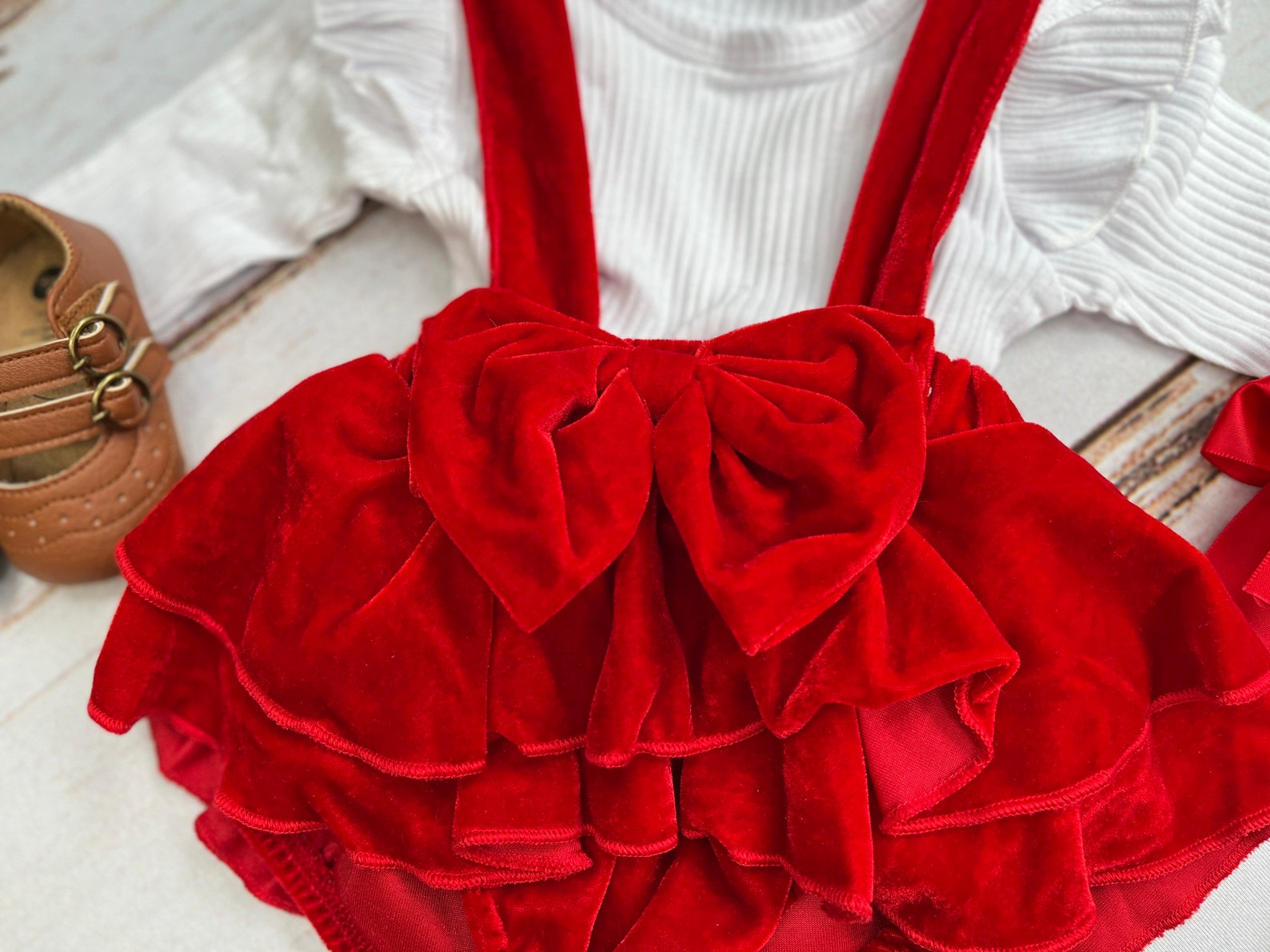 Socutebabe Baby Girl First Valentines Day Outfit Newborn Onesie Infant Bunny Dress Toddler Dresses Clothes Denin Skirt Set (Jeans Valentines Red, 0-3 Months