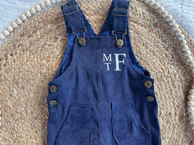 Personalized corduroy jumper for baby boy monogram or name boy clothes toddler boy birthday outfit infant boy fall outfit image 2