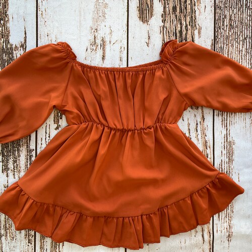 Baby Girl Boho Fall Brown Dress Autumn Fall Long Sleeve Etsy