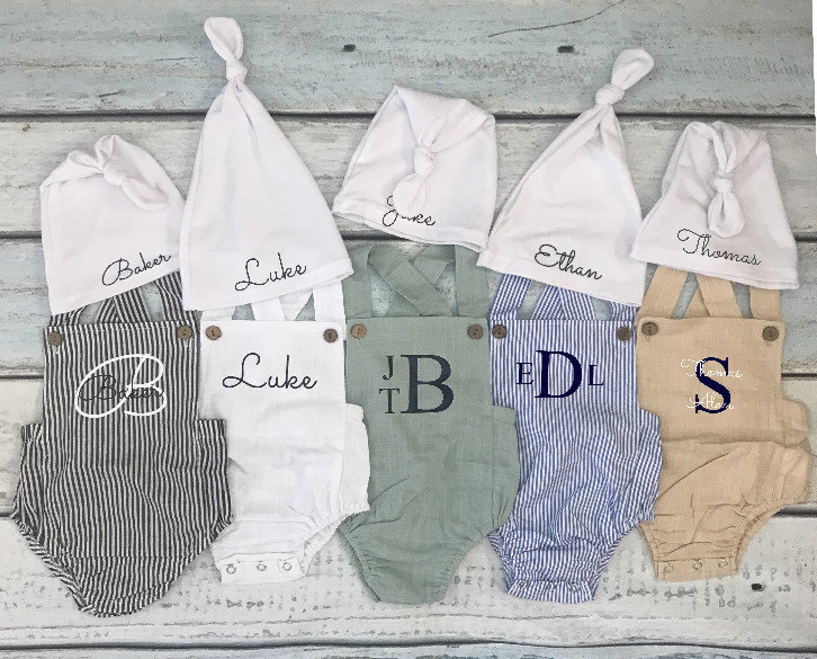 Newborn Baby Boy Romper with Monogram or Name for Coming Home Etsy