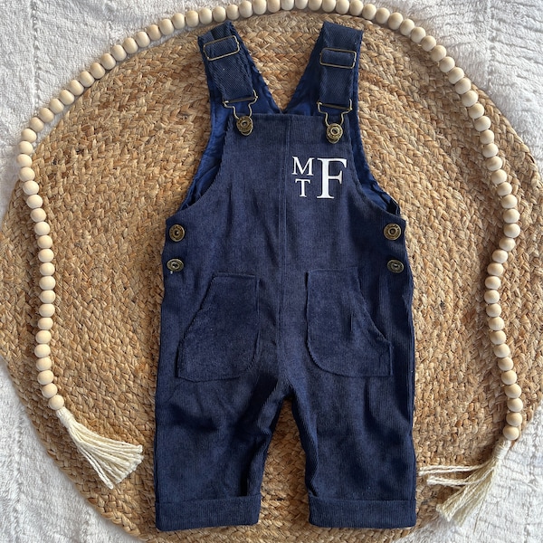 Personalized corduroy jumper for baby boy | monogram or name boy clothes | toddler boy birthday outfit | infant boy fall outfit