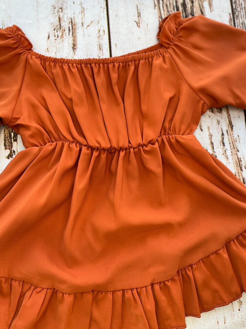 Baby Girl Boho Fall Brown Dress Autumn Fall Long Sleeve Etsy