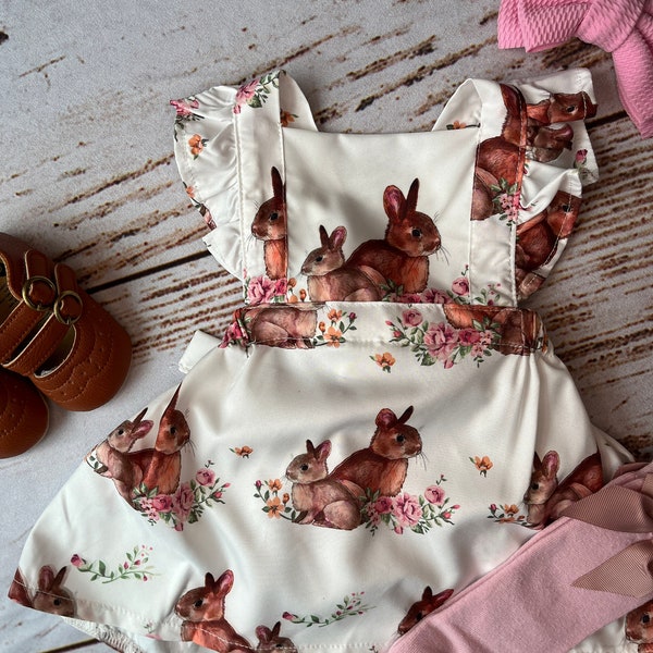 Robe de Pâques pour bébé | Robe lapin de Pâques pour bébé fille | Tenue de lapin pour petite fille pour Pâques, printemps, été