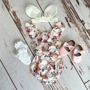 Baby Easter outfit | Easter romper baby girl  | Toddler girl bunny outfit