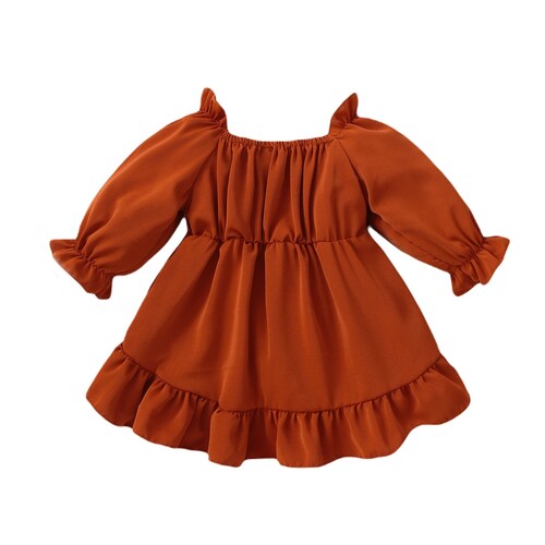 Baby Girl Boho Fall Brown Dress Autumn Fall Long Sleeve Etsy