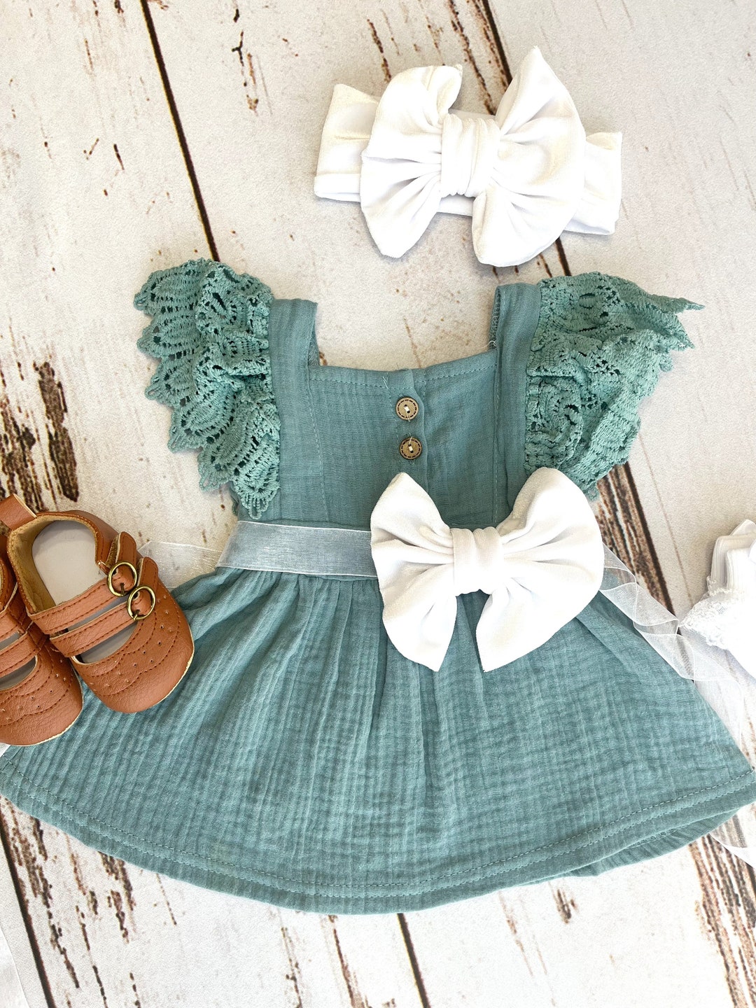 Thanksgiving Baby Girl Teal Dress Baby Girl Clothes for Fall Toddler