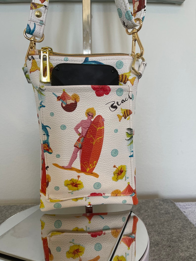 Minimalist Purse Faux Leather Small Bag Smartphone Sling Cellphone Crossbody Bag Messenger Slim Purse
