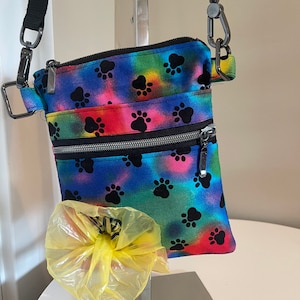 Dog Walking Crossbody Bag - Pet Waste Bag Carrier - Doggy Waste Dispenser - Doggy Treat Purse - Gift For Dog Lovers