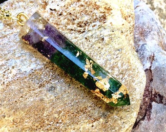 Emerald Peaceful Vibe Pendant: EMF Orgonite Crystal Energetic Harmony Necklace