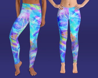 Tie Dye Leggings - Yoga Pants Tie Dye - Hippie Leggings For Women - Christmas Gifts For Her - Boho Leggings - Printed Colorful Leggings