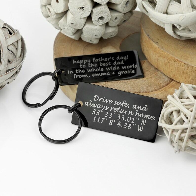 Custom Black Key Chain Personalized Gift for Boyfriend Gifts Etsy