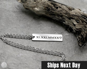 Engraved Necklace Men Jewelry Father Valentines day gift for Him from Daughter and Son Personalized Name Necklace for Groomsmen Gifts