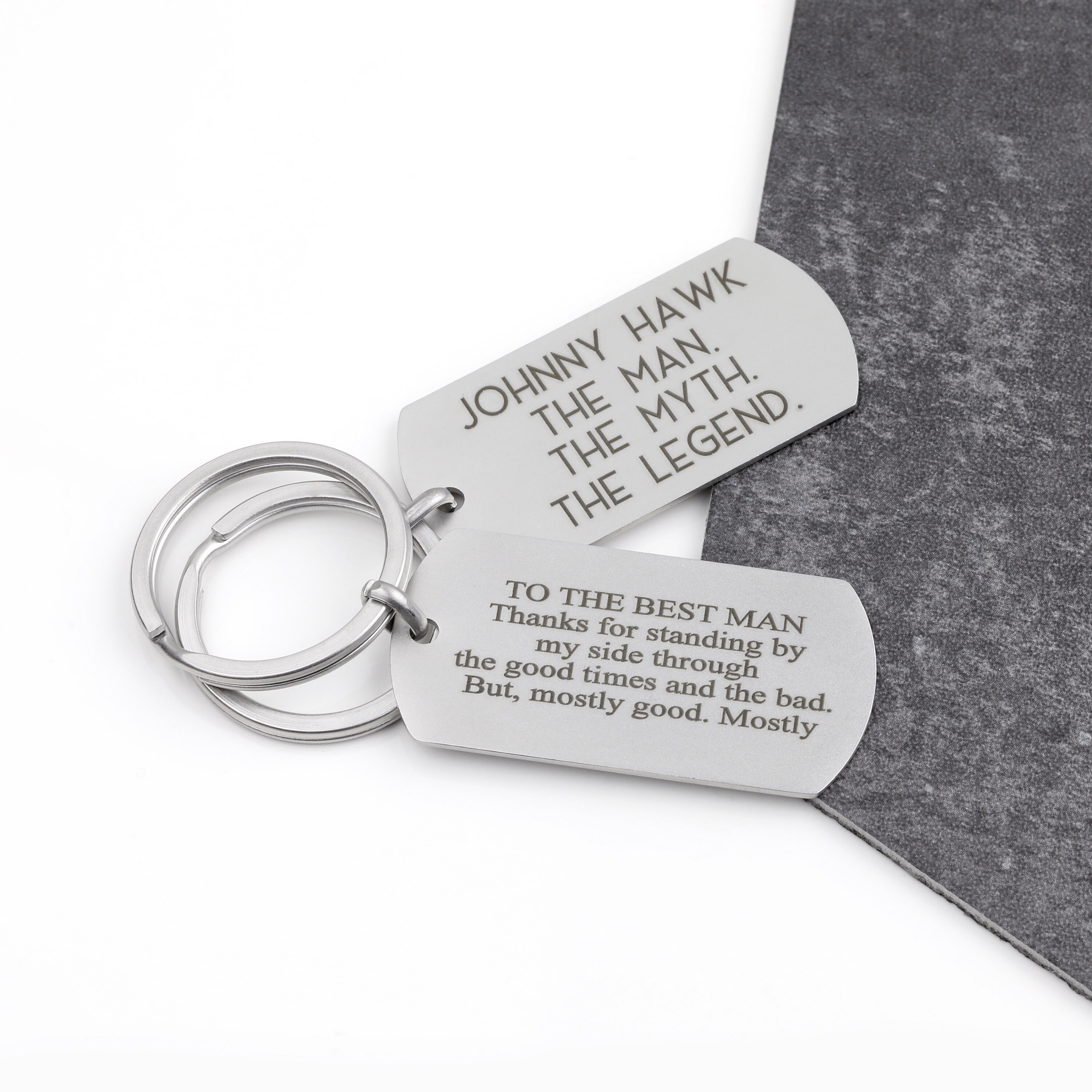 Personalized Dog Tag Keychain Anniversary Gifts for Men Etsy