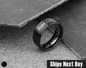 Personalized Mens Ring for Boyfriend Anniversary Meaningful Gifts for Him Valentines Day Gift for him Engraved  for Men Promise Ring