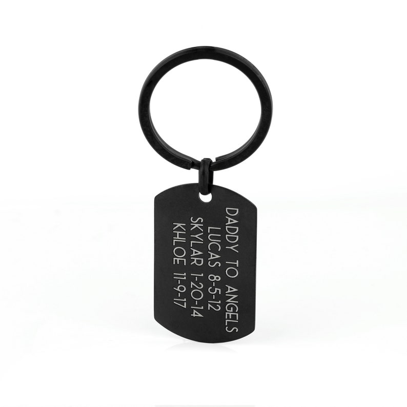 DTK-M-B Personalized Matte Black Dog Tag Keychain Gift for Him Mens Gift for Husband Personalized Guy Gift 5th Anniversary Gift for Men