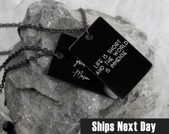 Custom Dog Tag Necklace Handmade Gifts Dad Unique Valentines Day Gift for Husband Men Christmas Gift for Him Fathers Handmade Jewelry