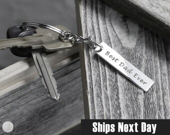 KeychainValentine's Day Gift for Him Personalized Gifts for Dad Handmade Gift Custom Mens Jewelry Car Key Chain Ring Boyfriend New Dad Gifts