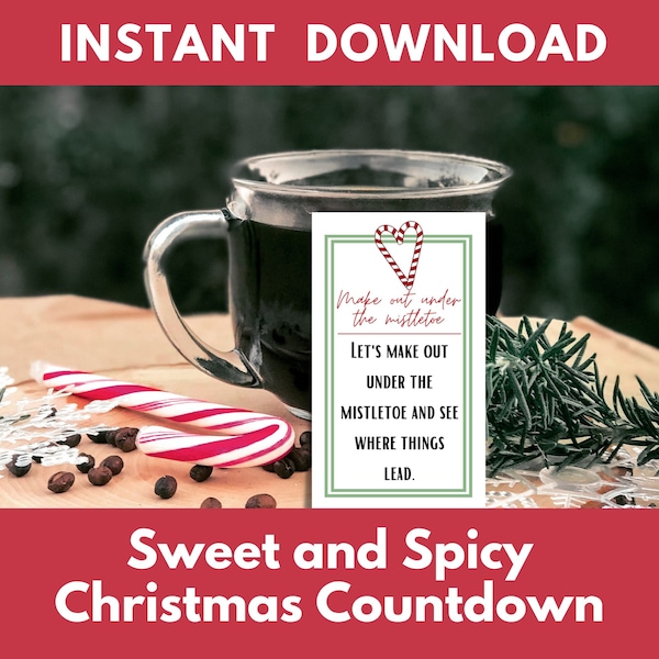 Instant Digital Download Sweet and Spicy Countdown to Christmas for You and Your Spouse, 12 Days of Christmas, PDF File