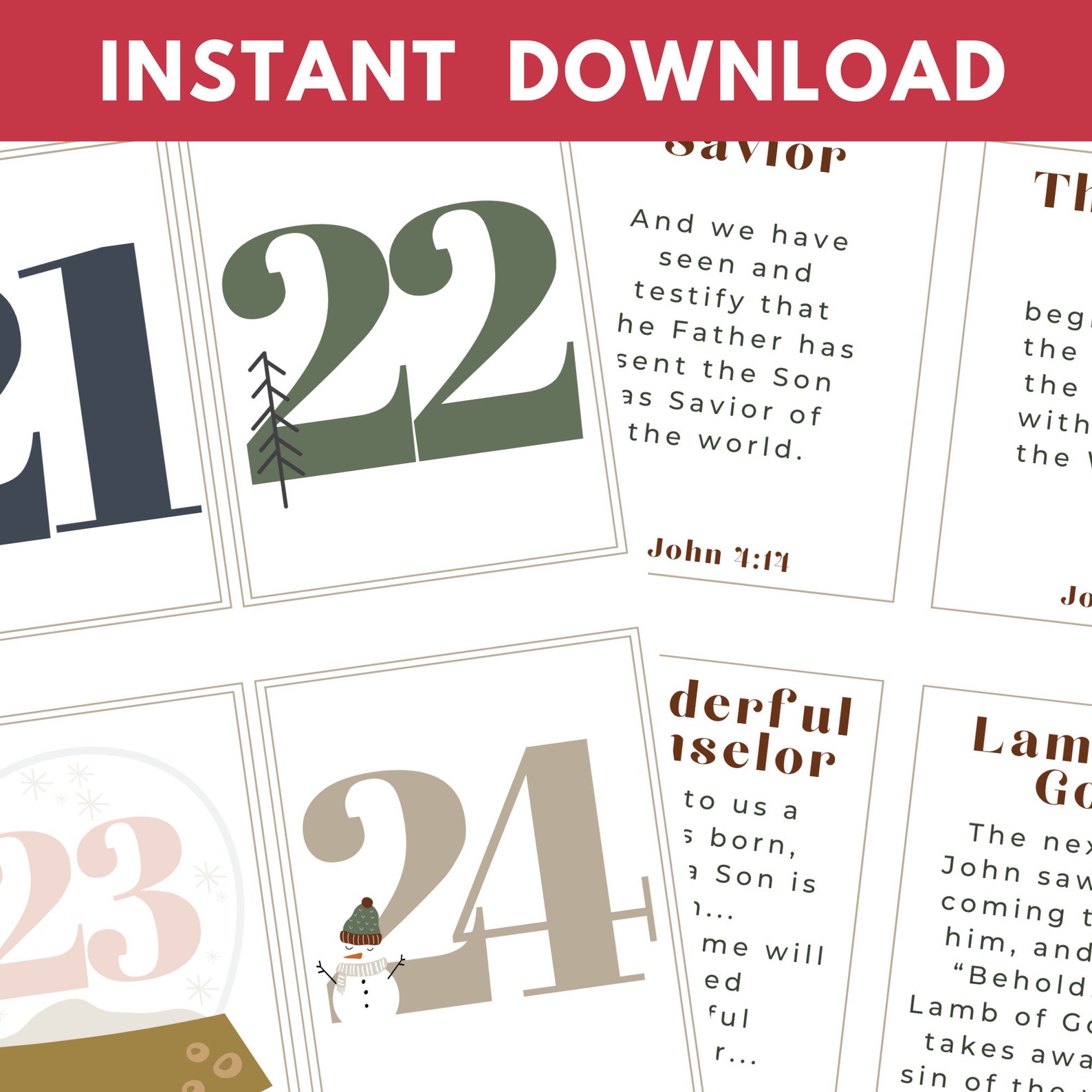 Names of Jesus Countdown to Christmas Advent PDF File, Instant Download ...