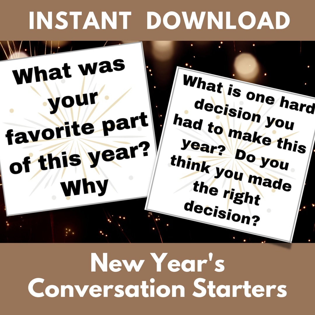 Instant Digital Download New Year's Countdown Conversation Starter ...