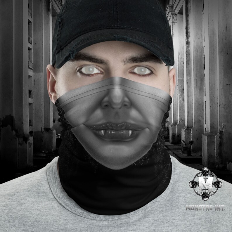 Vampire Gothic Face Mask Reusable Washable Neck Gaiter - Etsy