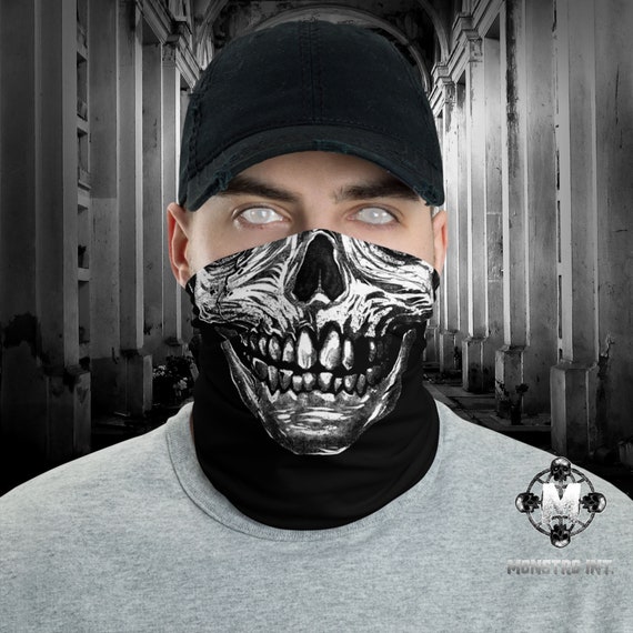 Grinning Skull Face Neck Gaiter -